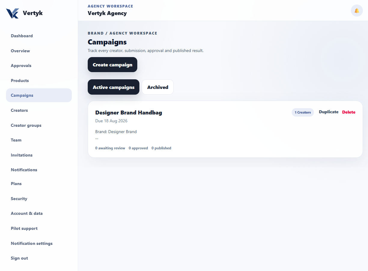 Vertyk agency campaign management