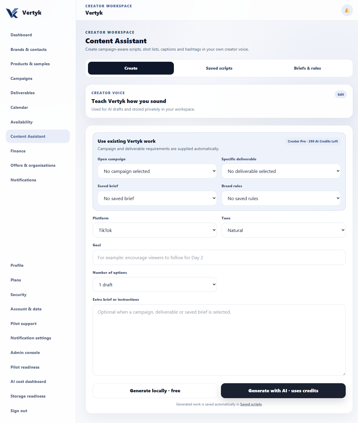 Vertyk Content Assistant